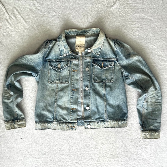 La Vie Rebecca Taylor Classic Denim Jacket in Chantal Size Large - Picture 5 of 10